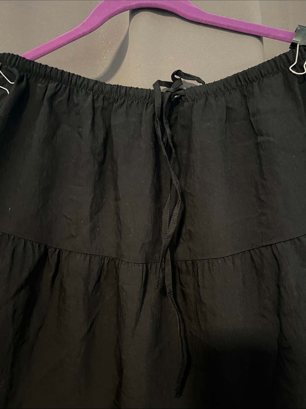 a new day Black Tiered Maxi Skirt with Drawstring - Picture 3 of 6